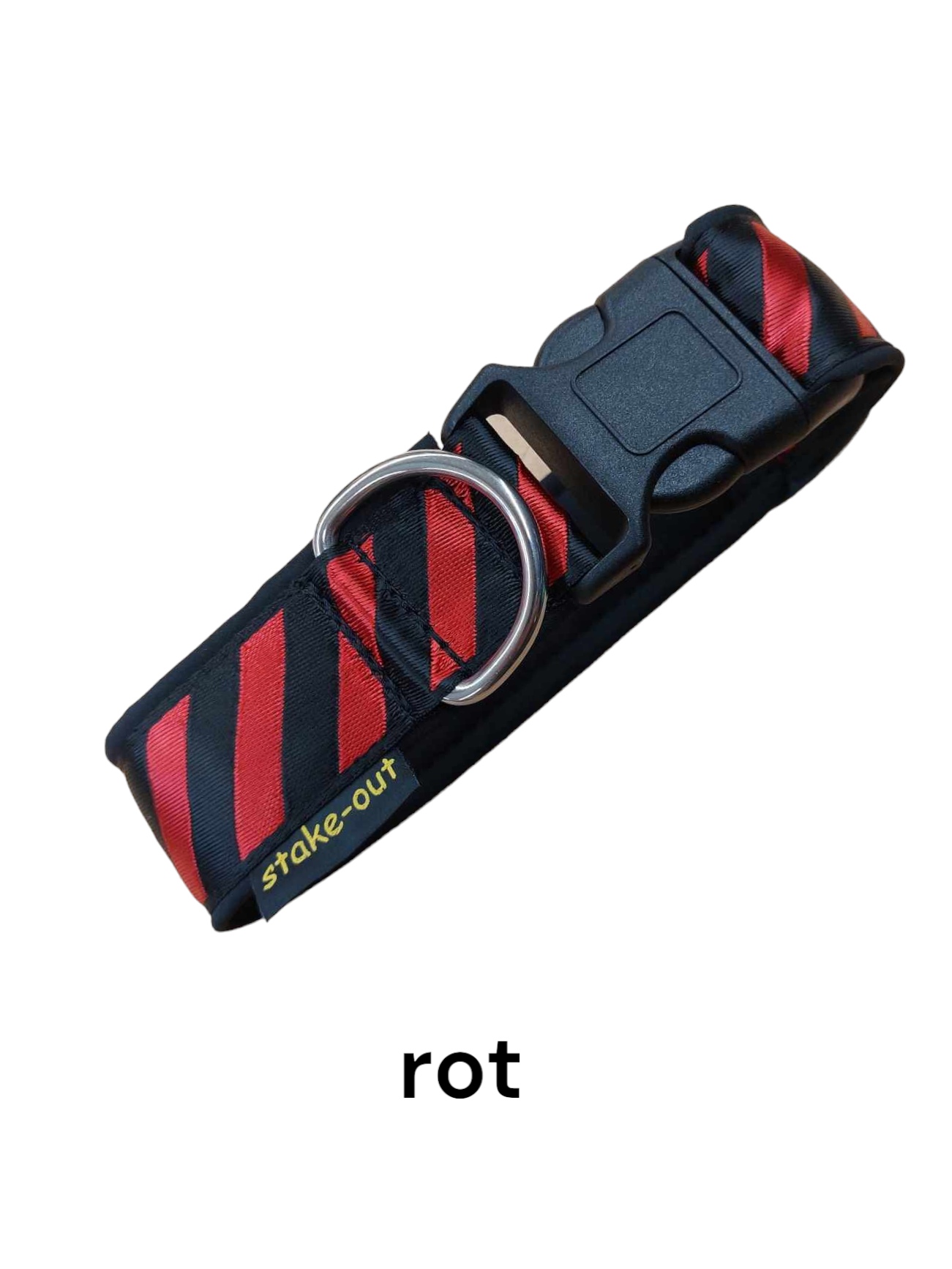 Halsband 40 mm Rot/Schwarz Softshell-Hundehalsband 40 mm in Rot/Schwarz mit Steckschnalle