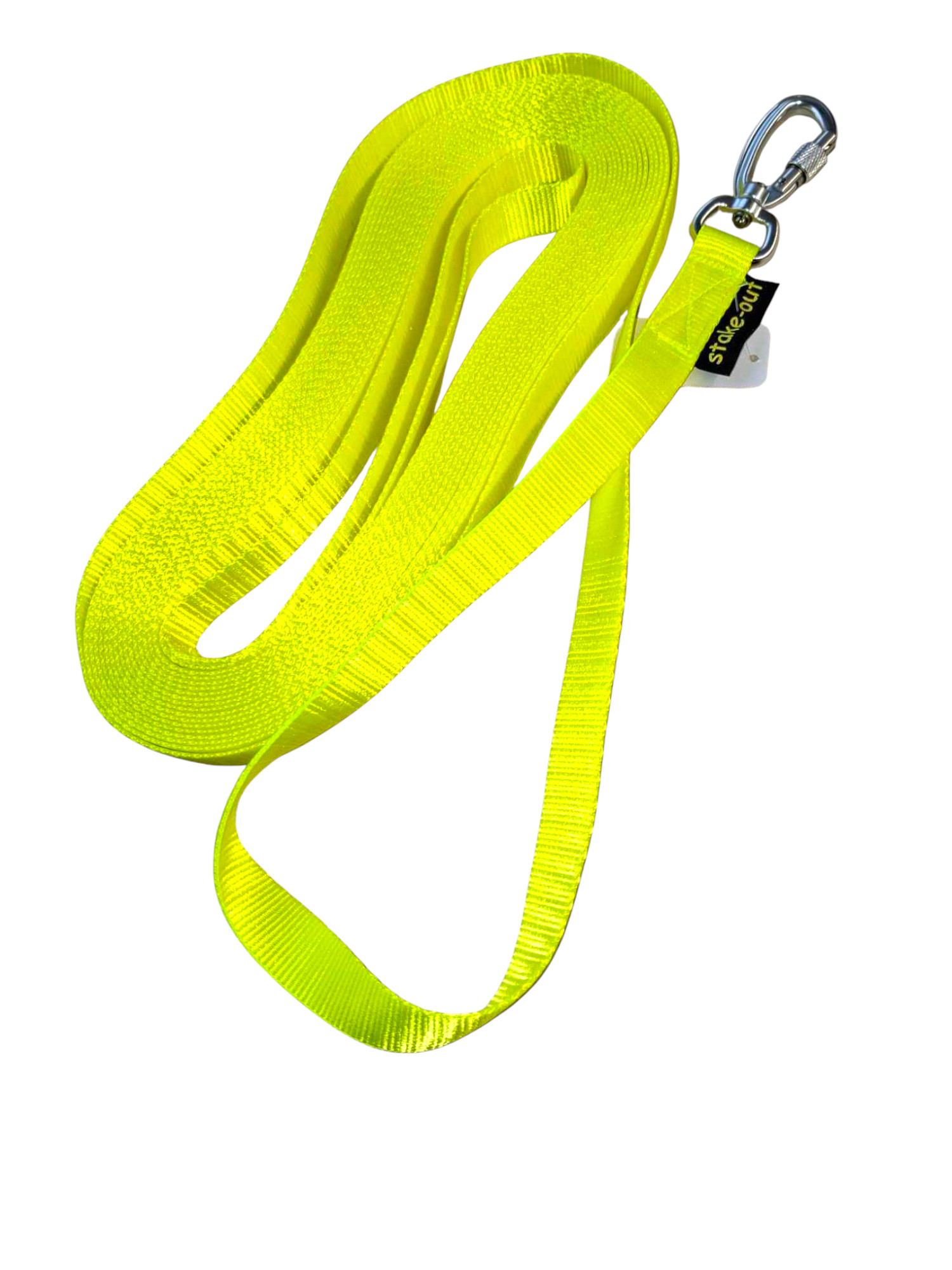 Schleppleine mit Alu Sicherheitskarabiner 10 Meter, neongelb