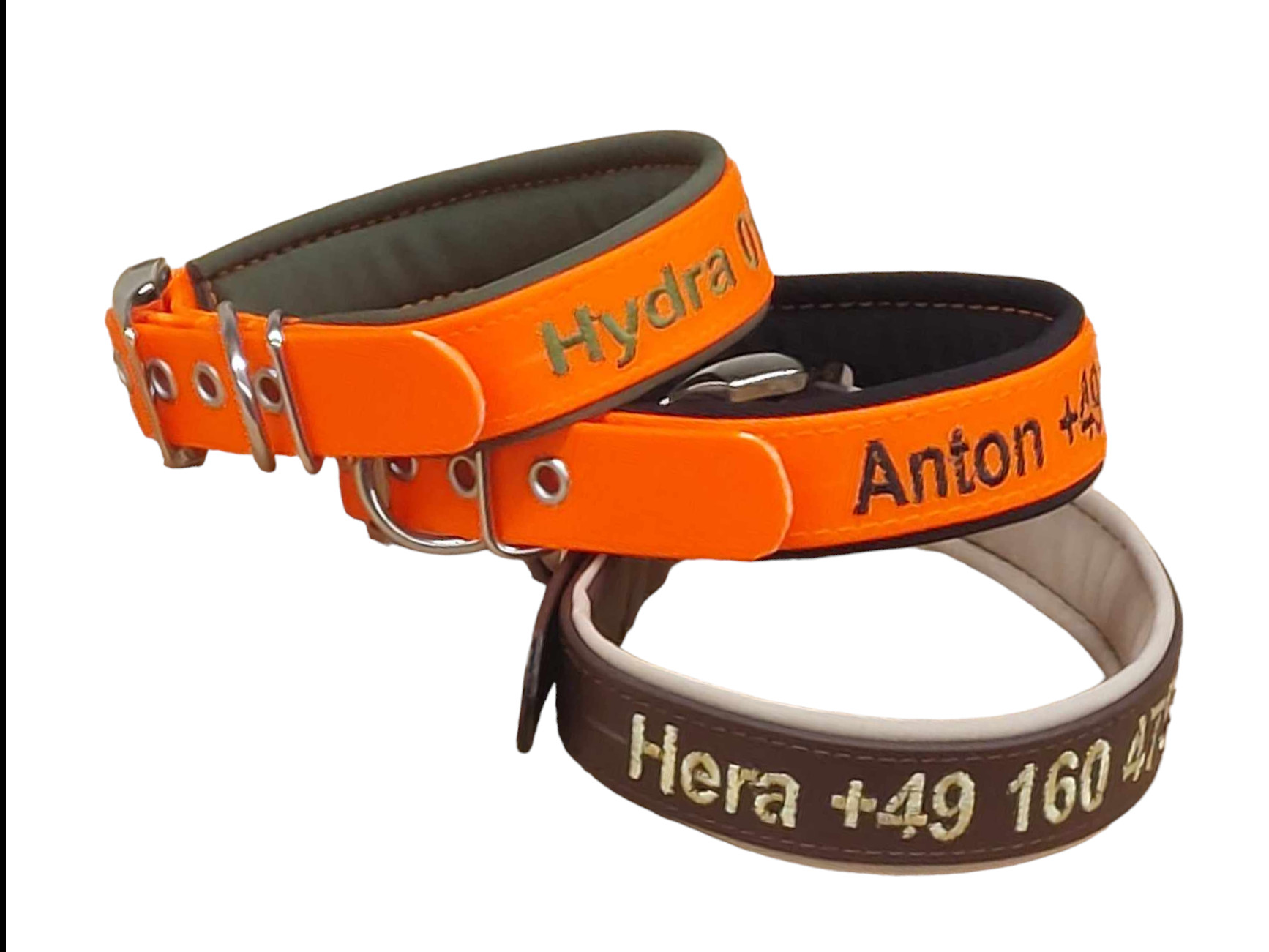 Biothane Halsband mit Bestickung & Softshell Polsterung