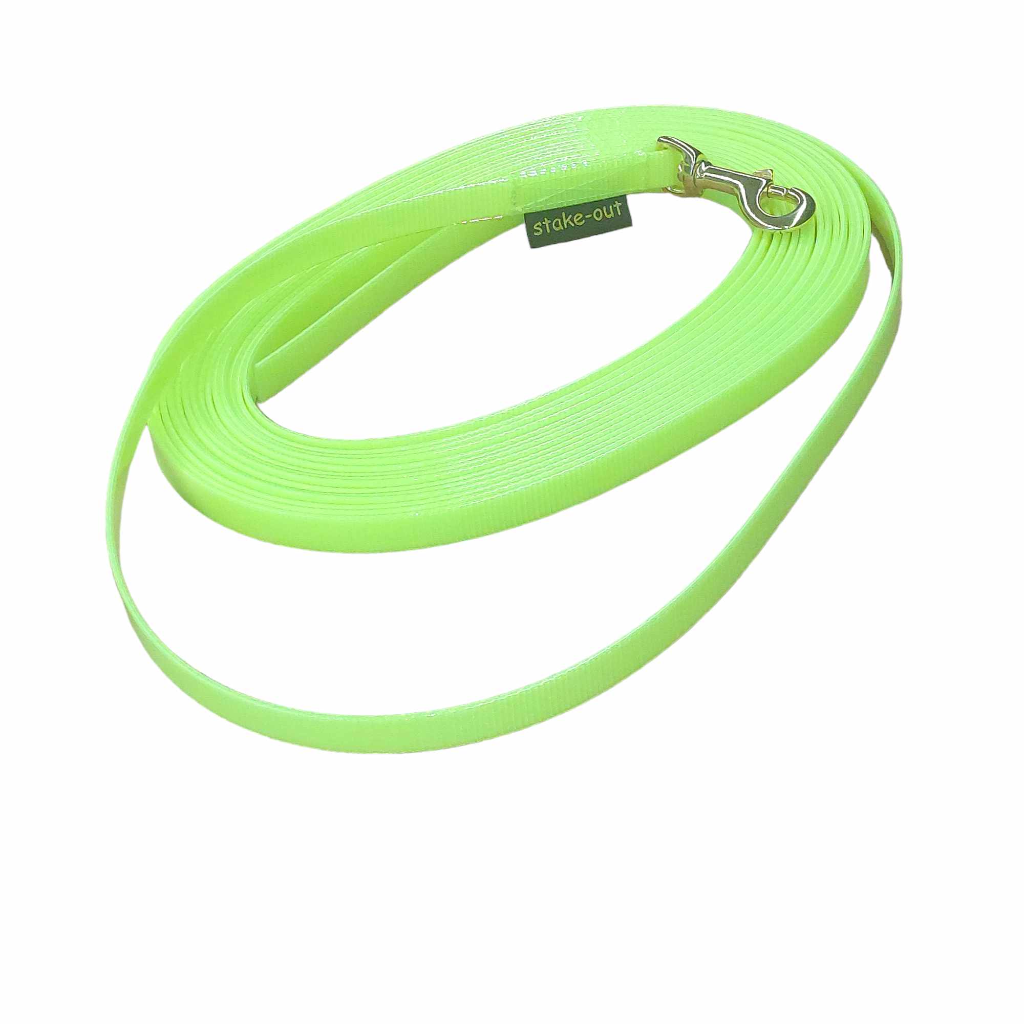 449050197_1183823313035904_2314016823396211193_n Schweißriemen Biothane GOLD 10m neongelb mit Messingkarabiner
