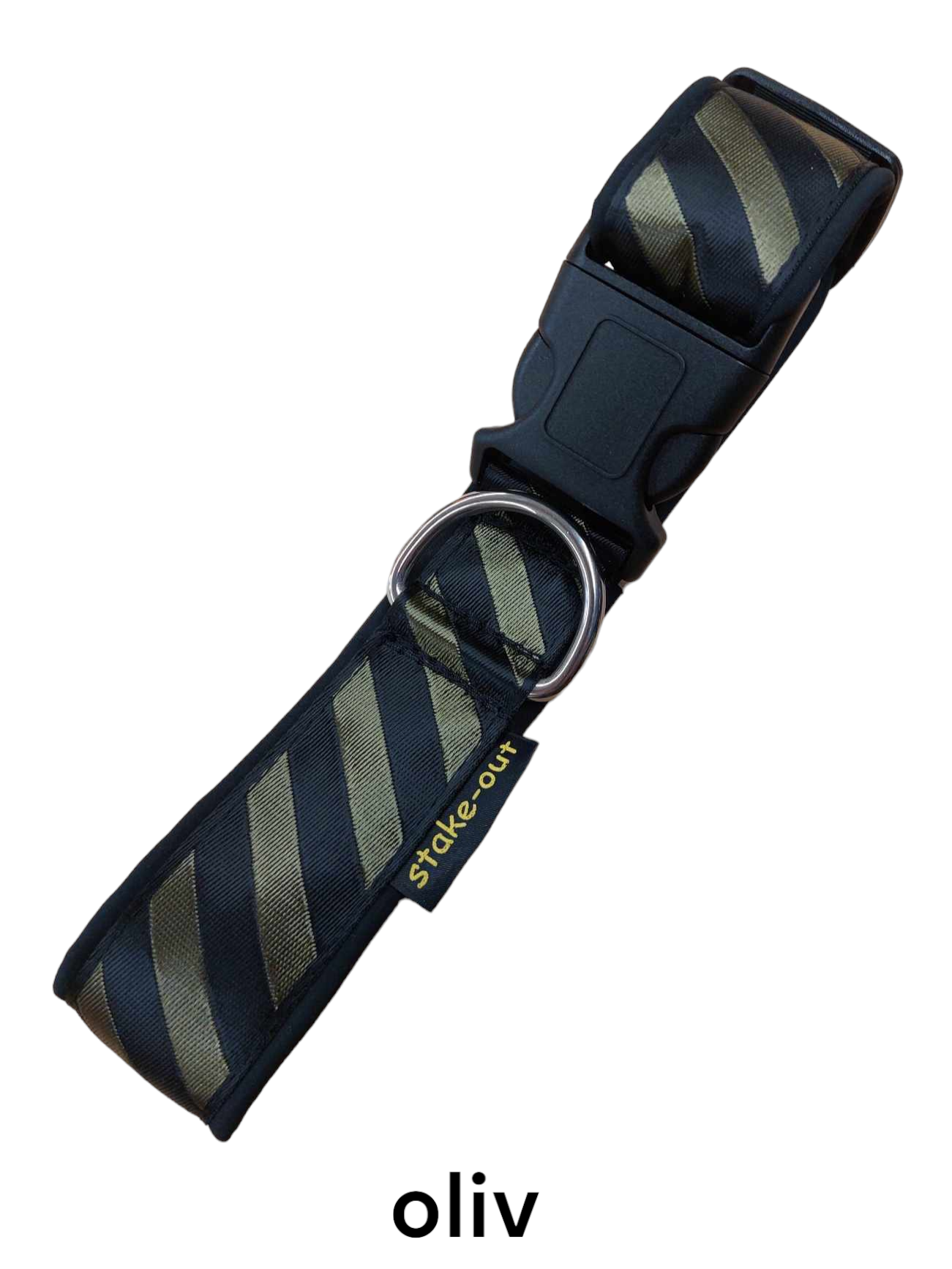 Halsband 40 mm Oliv/Schwarz Softshell-Hundehalsband 40 mm in Oliv/Schwarz mit Steckschnalle