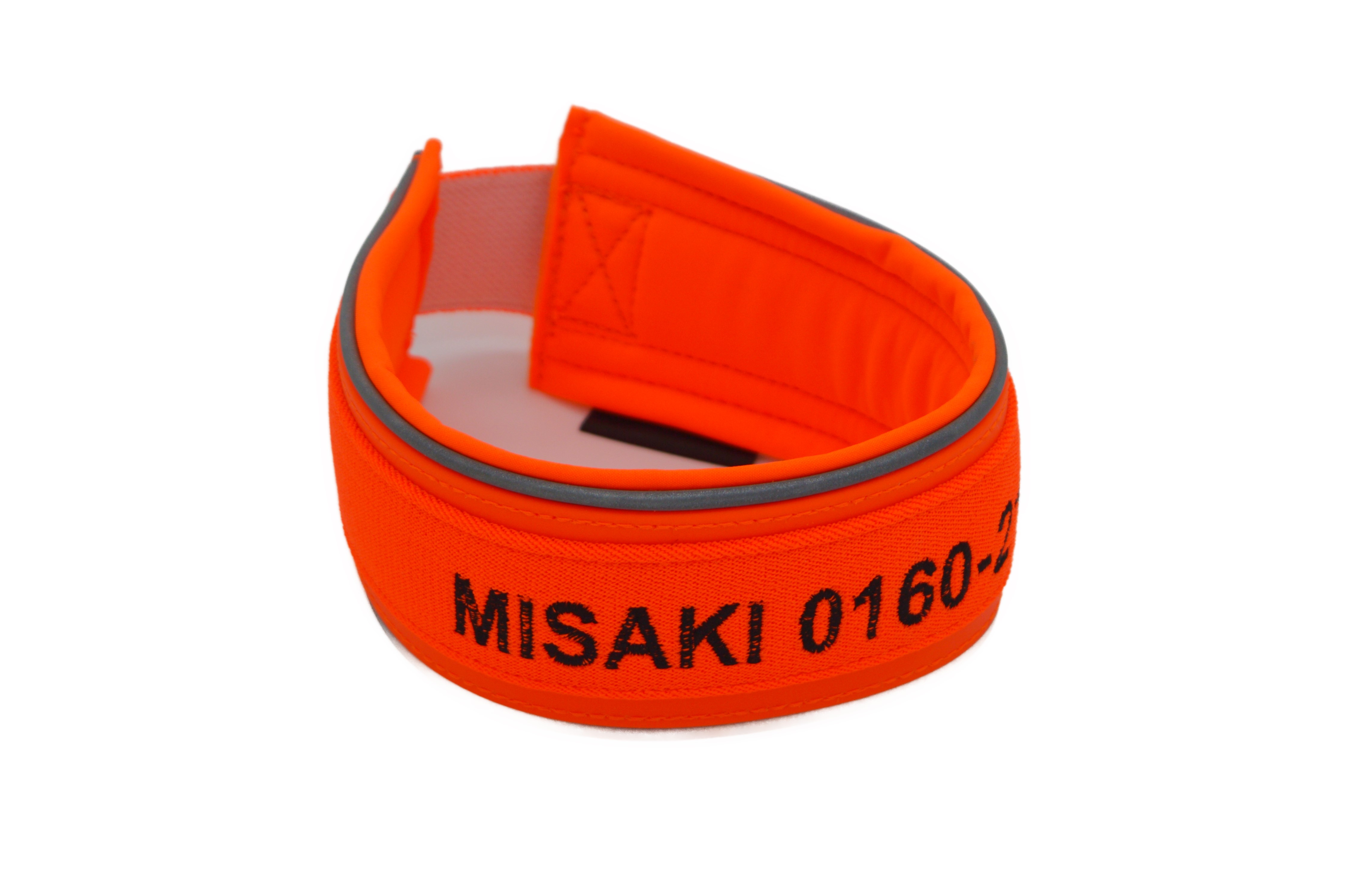 Signalband Neon-Orange bestickt