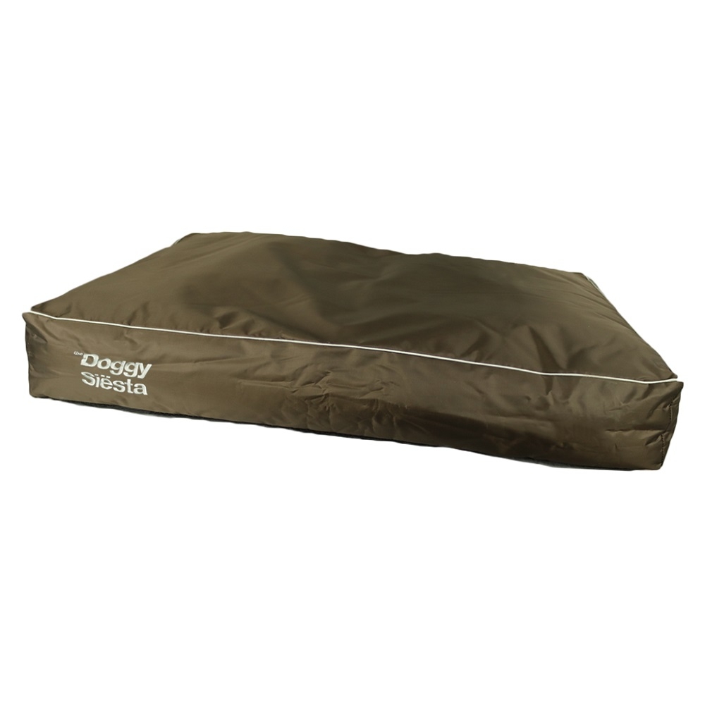 Wetterfestes Outdoor-Hundekissen Siesta EXTREME in der Farbe Fossil mit wasserabweisendem Bezug und rutschfester Unterseite