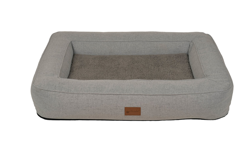 Orthopädisches Hundebett LIMA in Grau mit weichem Innenkissen und robustem Randpolster für ergonomisches Liegen
