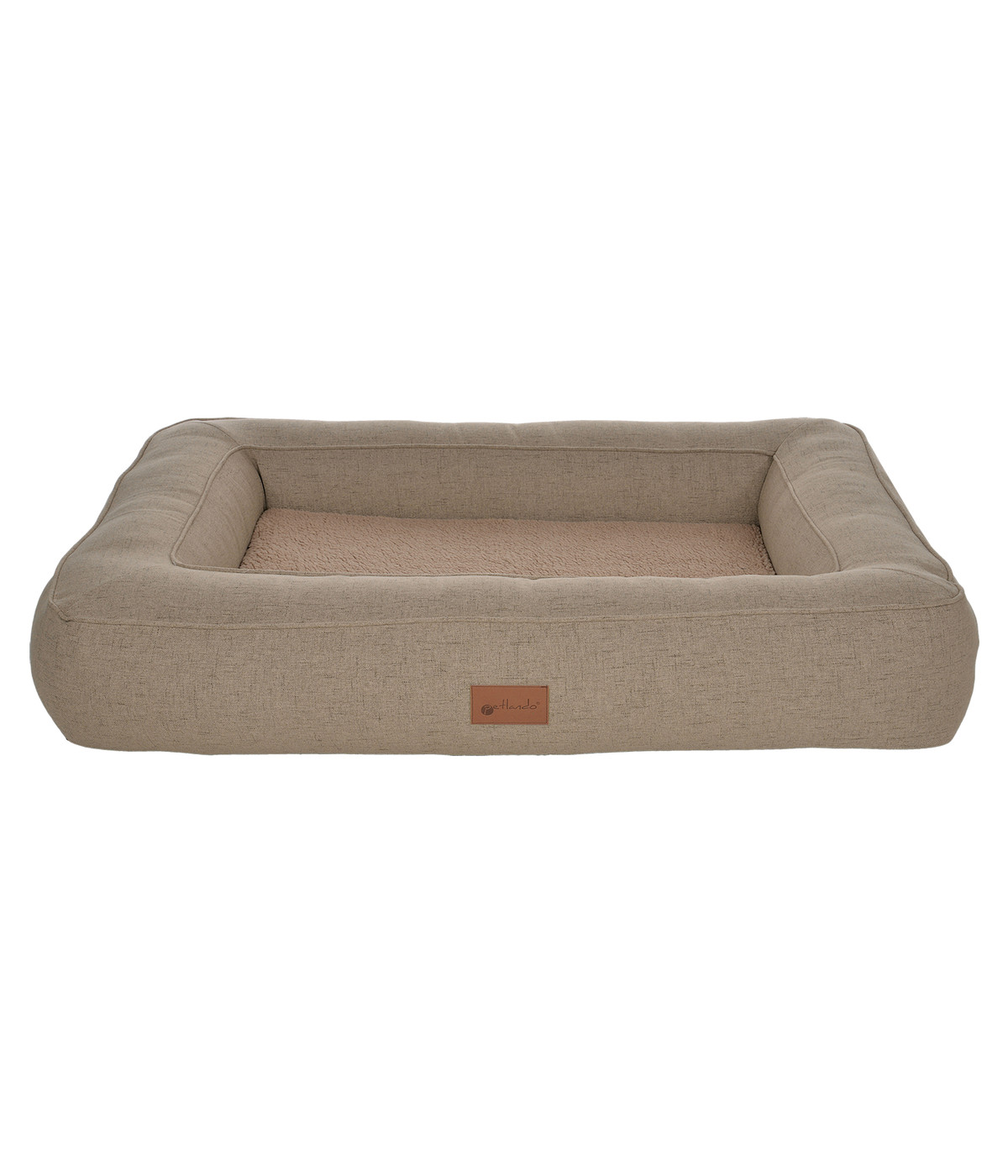 Orthopädisches Hundebett LIMA in Beige mit weichem Innenkissen und stabilem Randpolster für optimalen Liegekomfort