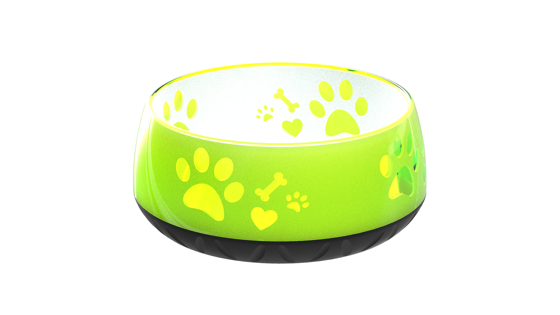Elropet Kunststoff-Napf in Lemon mit Pfotenmotiv, rutschfestem Boden und moderner Optik für Hunde.