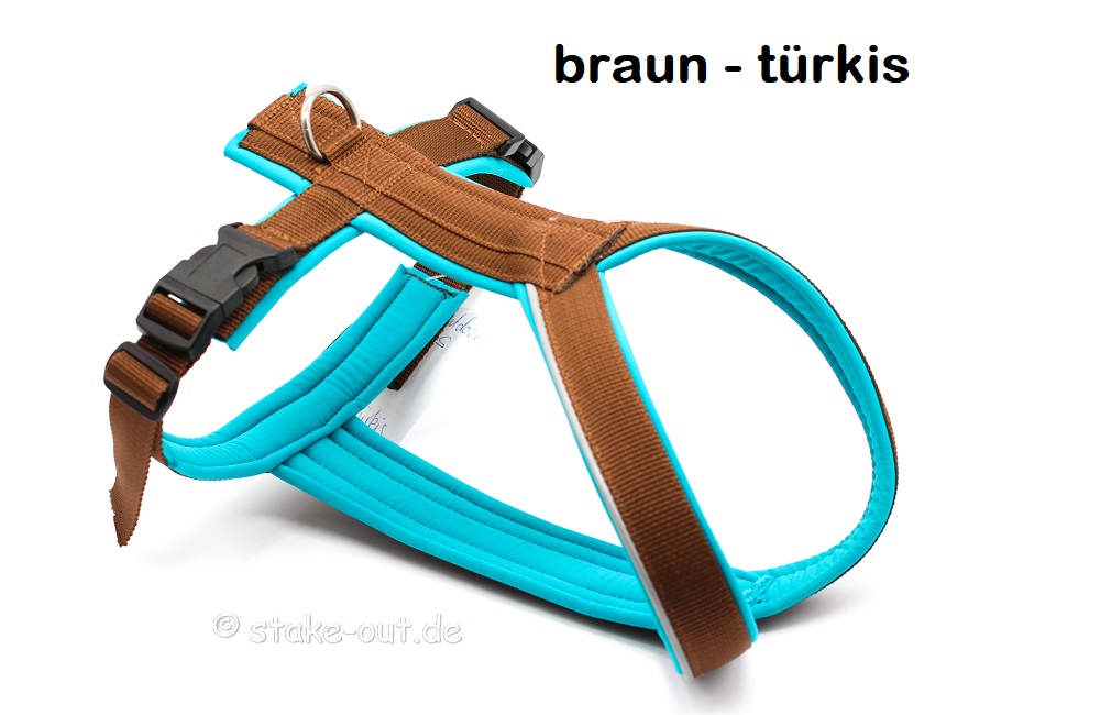 Outdoor-Geschirr-braun-t-rkis