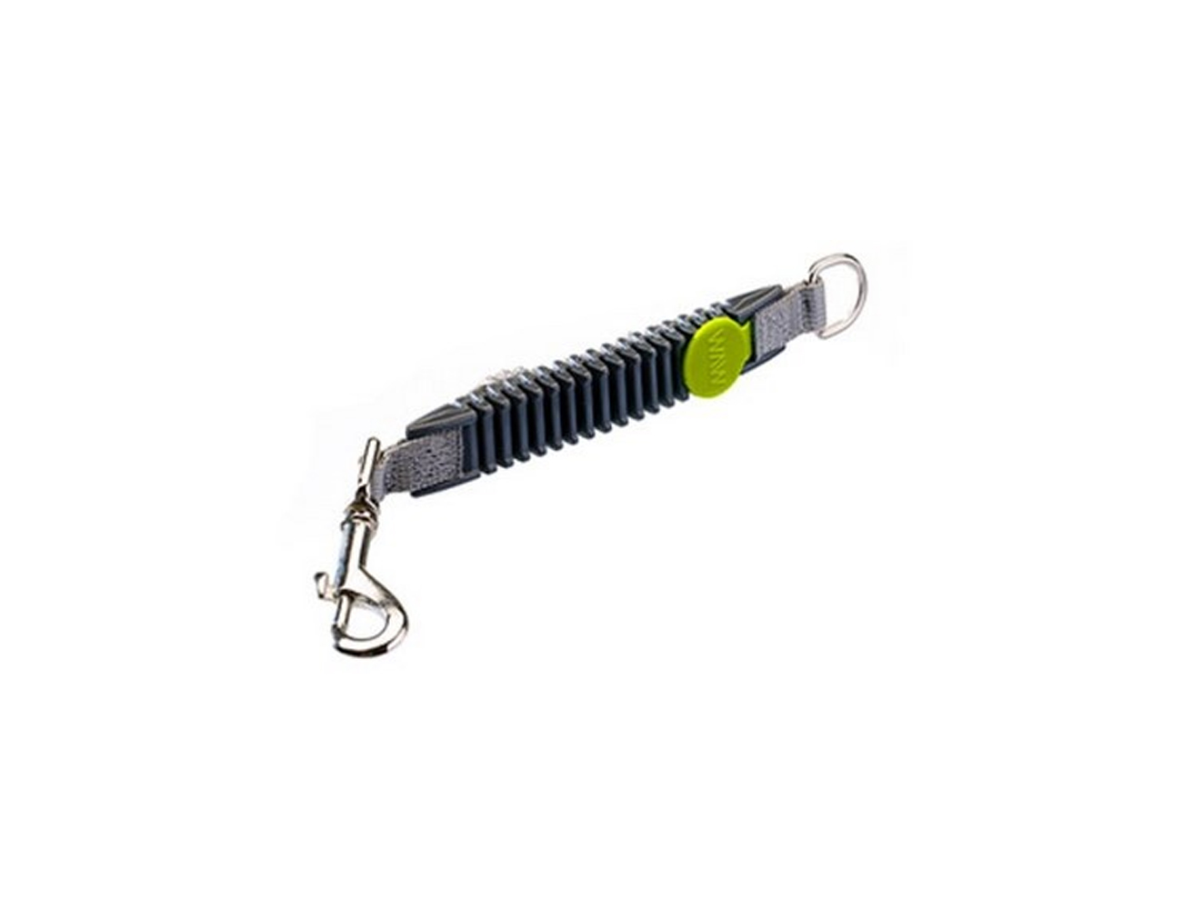 Innovativer Dämpfer zwischen Leine und Halsband/Geschirr zur Reduzierung ruckartiger Zugkräfte. Absorbiert bis zu 40 % des Rucks und schützt Halswirbelsäule, Kehlkopf und Gelenke bei Hund und Halter.