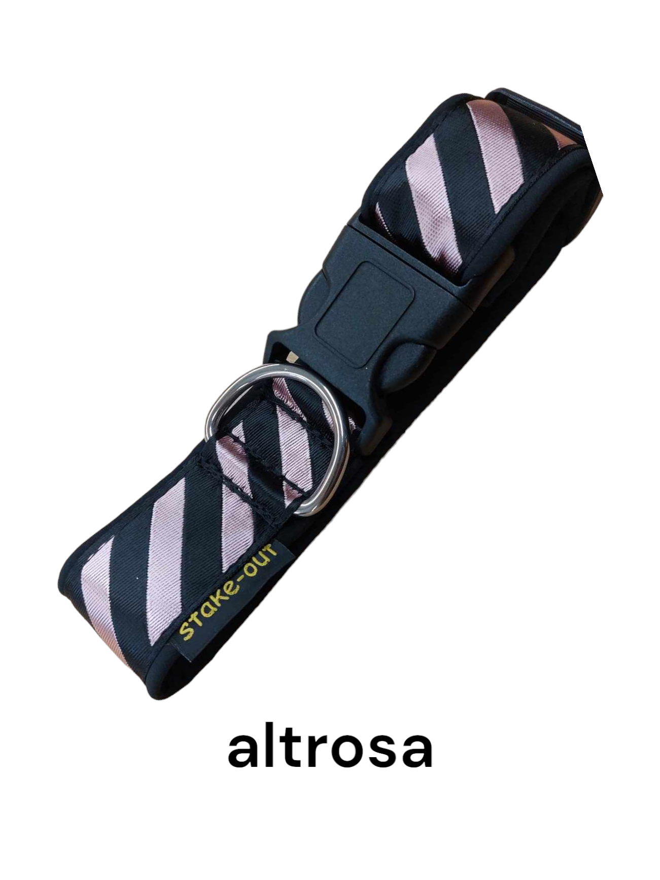 Halsband 40 mm Altrosa/Schwarz Softshell-Hundehalsband 40 mm in Altrosa/Schwarz mit Steckschnalle
