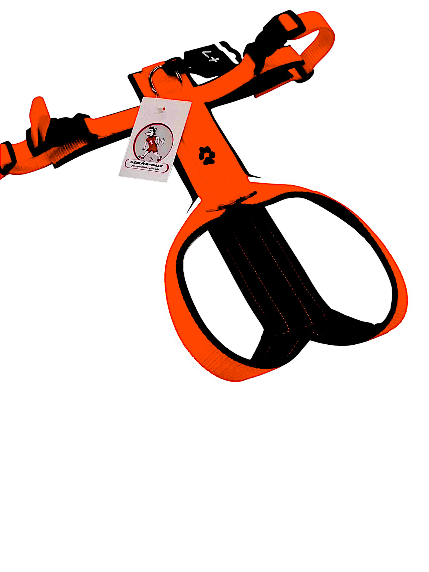 (G7) Geschirr Gr. L neonorange-schwarz  (30kg Hund)