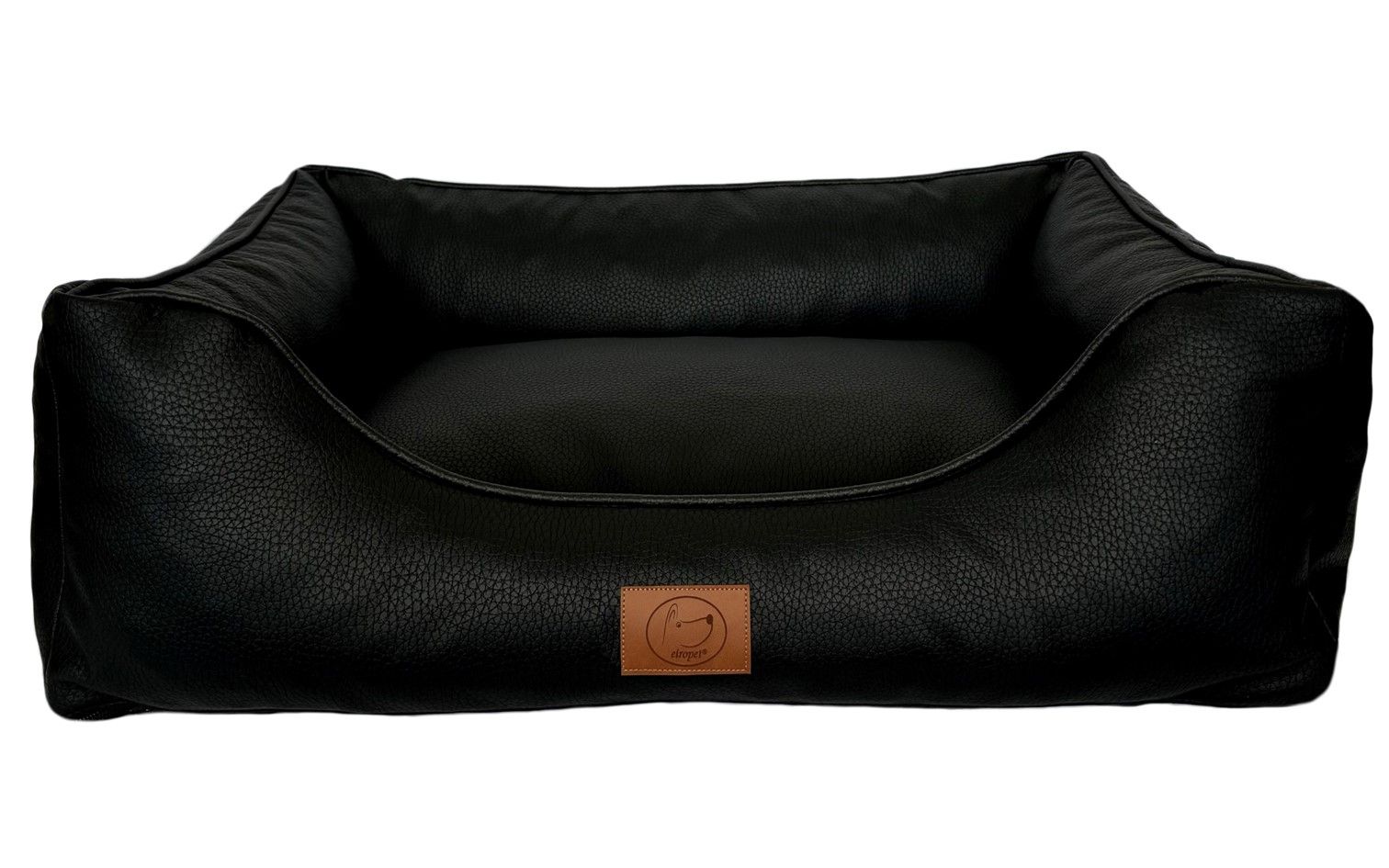 Orthopädisches Hundebett Milano aus Kunstleder schwarz